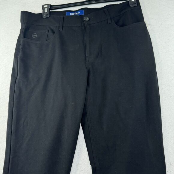 Swing Control Golf Pants Mens Size 36 X 32 Solid Black Stretchy W/ Ankle Slit - Picture 12 of 12